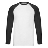 Футболка "Long Sleeve Baseball T", белый с черным_S, 100% х/б, 160 г/м2 Футболка "Long Sleeve Baseball T", белый с черным_S, 100% х/б, 160 г/м2