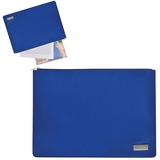 Папка на молнии "Конференция" , формат А4,  иск. кожа, синий, шильд, лазерная гравировка