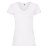 Футболка "Lady-Fit V-Neck T", белый_XL, 95% х/б, 5% эластан, 200 г/м2