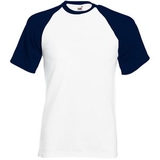 Футболка "Short Sleeve Baseball T", белый с глубоким темно-синим_2XL, 100% х/б, 160 г/м2 Футболка "Short Sleeve Baseball T", белый с глубоким темно-синим_2XL, 100% х/б, 160 г/м2
