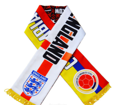 Шарф болельщика 1/8 финала Колумбия-Англия 03.07 Москва, "Спартак"